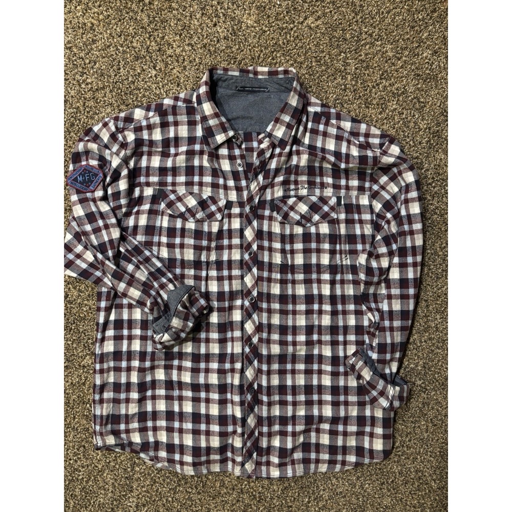 Vintage XXXL Marithe Girbaud‎ Francois Mens Plaid ButtonDown Flannel Shirt D16
